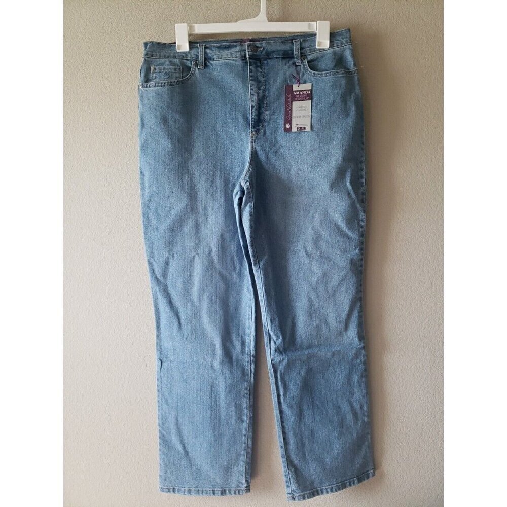 Womens Gloria Vanderbilt Denim Amanda Supreme Stretch Tapered Leg Jeans Size 18